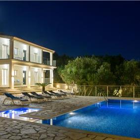 7 bedroom seafront luxury villa with pool & jacuzzi, near Acharavi, sleeps 14-15